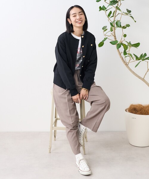 FREAK'S STORE(フリークスストア)の「金釦 コンパクトカーディガン(カーディガン/ボレロ・レディース・レッド/ブラック/オフホワイト/ブラウン・フリ-)」の15枚目の写真