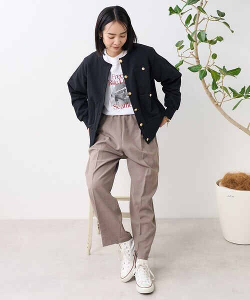 FREAK'S STORE(フリークスストア)の「金釦 コンパクトカーディガン(カーディガン/ボレロ・レディース・レッド/ブラック/オフホワイト/ブラウン・フリ-)」の16枚目の写真