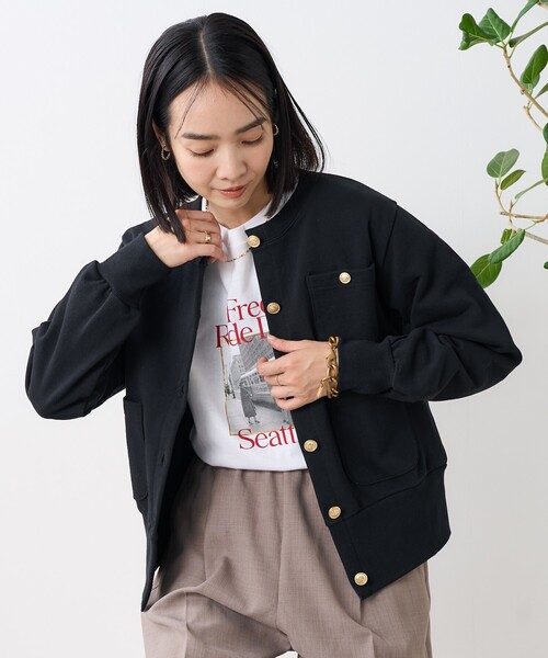 FREAK'S STORE(フリークスストア)の「金釦 コンパクトカーディガン(カーディガン/ボレロ・レディース・レッド/ブラック/オフホワイト/ブラウン・フリ-)」の19枚目の写真