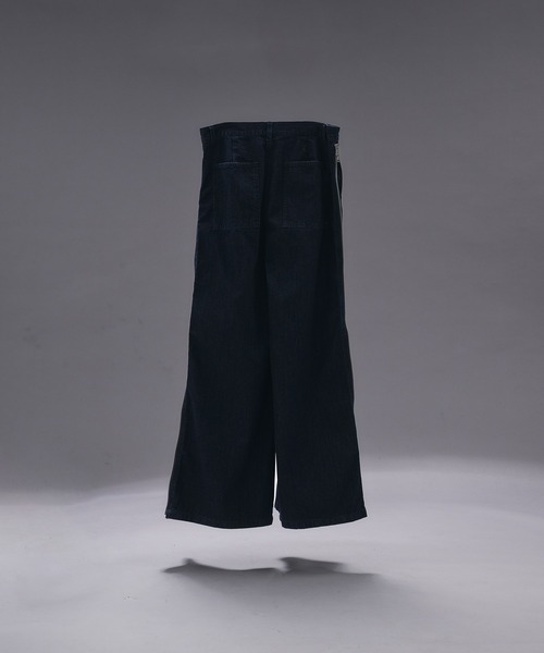 SIDE ZIP WIDE DENIM PANTS/サイドジップワイドデニムパンツ（デニム