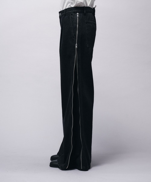 セール】SIDE ZIP WIDE DENIM PANTS/サイドジップワイドデニム