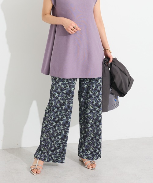 CRAFT STANDARD BOUTIQUE（クラフトスタンダードブティック）の「セルフカットイージープリーツパンツ ◆（その他パンツ・レディース・B/ブラック/A・M/L）」の3枚目の写真