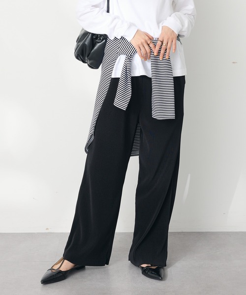 CRAFT STANDARD BOUTIQUE（クラフトスタンダードブティック）の「セルフカットイージープリーツパンツ ◆（その他パンツ・レディース・B/ブラック/A・M/L）」の2枚目の写真