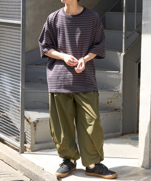 m.p studio レッド カーゴパンツ ワイド