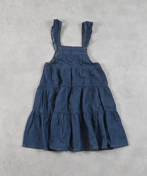 Life Support Products(ライフサポートプロダクツ)の「【COTTON from U.S.A】デニムティアードワンピース(ワンピース・キッズ・ネイビー/ストライプ/キナリ・80/90/95/100/110/120/130/140/150)」の8枚目の写真