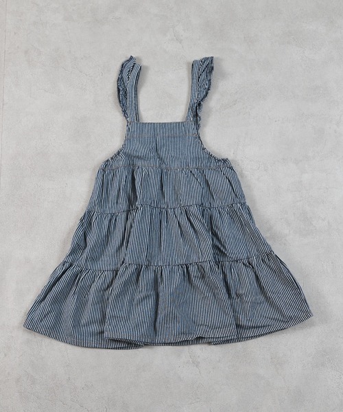 Life Support Products(ライフサポートプロダクツ)の「【COTTON from U.S.A】デニムティアードワンピース(ワンピース・キッズ・ネイビー/ストライプ/キナリ・80/90/95/100/110/120/130/140/150)」の9枚目の写真