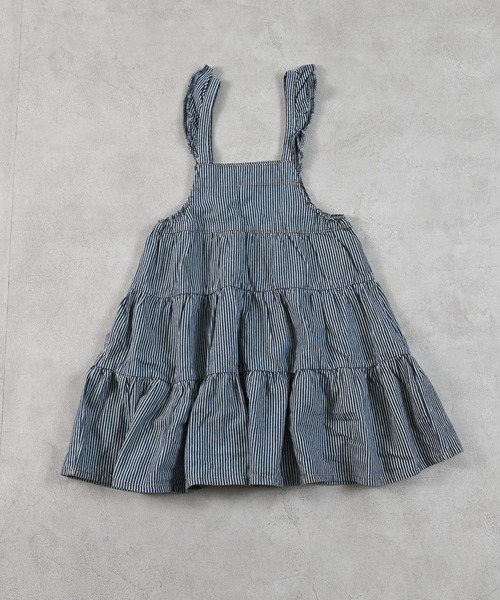 Life Support Products(ライフサポートプロダクツ)の「【COTTON from U.S.A】デニムティアードワンピース(ワンピース・キッズ・ネイビー/ストライプ/キナリ・80/90/95/100/110/120/130/140/150)」の10枚目の写真