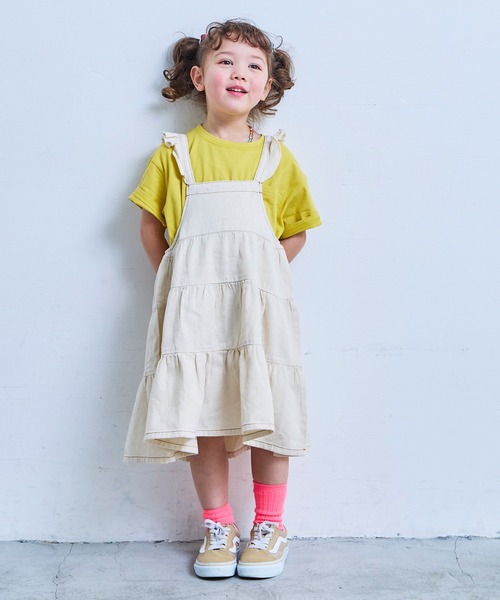 Life Support Products(ライフサポートプロダクツ)の「【COTTON from U.S.A】デニムティアードワンピース(ワンピース・キッズ・ネイビー/ストライプ/キナリ・80/90/95/100/110/120/130/140/150)」の5枚目の写真