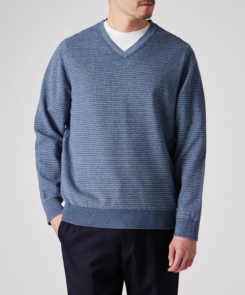 Paul Smith（ポールスミス）の「メランジ　Vネックニット / 153401 257Z（ニット/セーター・メンズ・ライトピンク/ブルー・MEDIUM/LARGE/X-LARGE）」の8枚目の写真