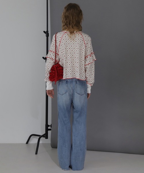 ROSE BUD（ローズバッド）の「(mag.by c)FLOWER THERMAL TOPS（Tシャツ/カットソー・レディース・ホワイト/ブラック/グレー・ONE SIZE）」の21枚目の写真