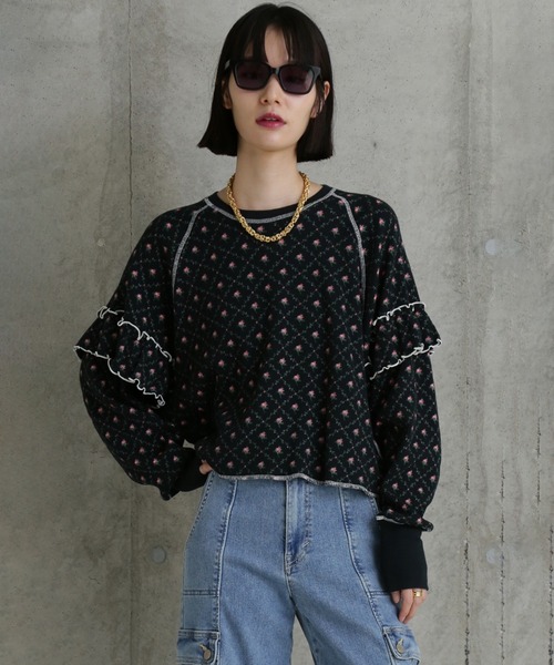 セール】(mag.by c)FLOWER THERMAL TOPS(Tシャツ/カットソー セール】(mag.by c)FLOWER THERMAL TOPS(Tシャツ/カットソー