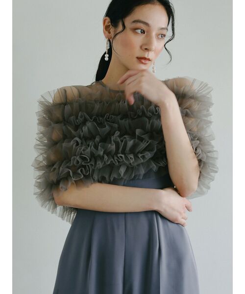 LAGUNAMOON(ラグナムーン)の「LADYフェイクパールビジューチェーンピアス(ピアス(両耳用)・レディース・アイボリー・FREE)」の4枚目の写真