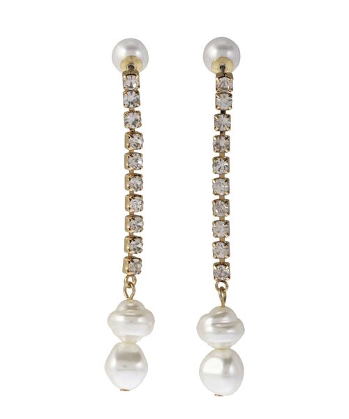 LAGUNAMOON(ラグナムーン)の「LADYフェイクパールビジューチェーンピアス(ピアス(両耳用)・レディース・アイボリー・FREE)」の7枚目の写真