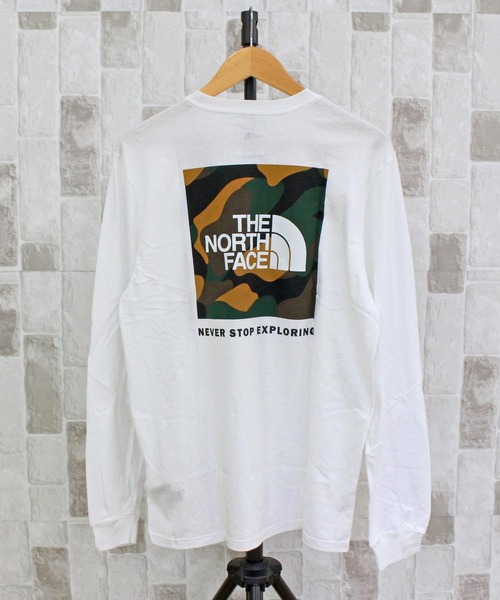 THE NORTH FACE(ザノースフェイス)の「TNF BOXロゴバックプリント ロングスリーブTシャツ M L/S BOX NSE TEE(Tシャツ/カットソー・メンズ・ホワイト系2・M/L/XL)」の1枚目の写真