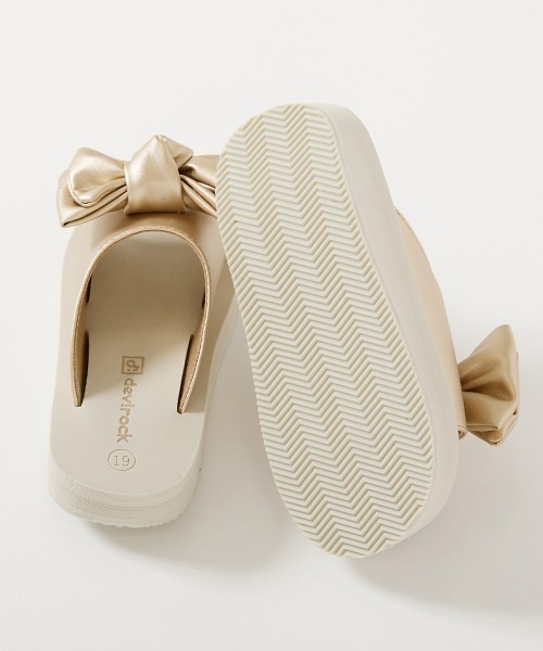 devirock（デビロック）の「ふわもちボリュームソール リボンサンダル（サンダル・キッズ・ブラック/シルバー/ゴールド・17.0cm/18.0cm/19.0cm/20.0cm/21.0cm/22.0cm/23.0cm/24.0cm）」の9枚目の写真