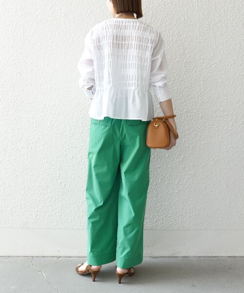 SHIPS any（シップス エニィ）の「SHIPS any:〈洗濯機可能〉タイプライター イージー ベイカー パンツ（その他パンツ・レディース・グリーン/ネイビー/オリーブ・40/38/36）」の5枚目の写真