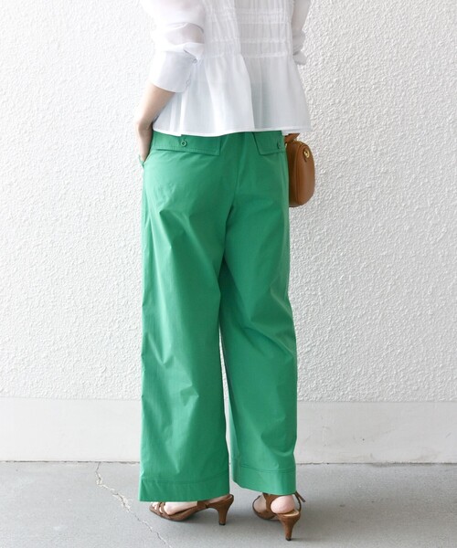 SHIPS any（シップス エニィ）の「SHIPS any:〈洗濯機可能〉タイプライター イージー ベイカー パンツ（その他パンツ・レディース・グリーン/ネイビー/オリーブ・40/38/36）」の7枚目の写真