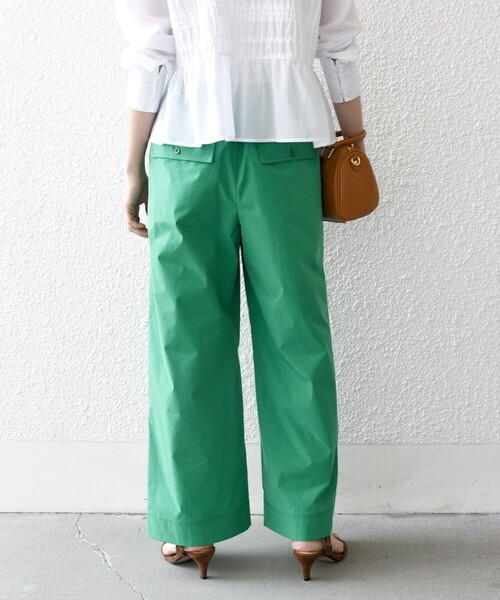 SHIPS any（シップス エニィ）の「SHIPS any:〈洗濯機可能〉タイプライター イージー ベイカー パンツ（その他パンツ・レディース・グリーン/ネイビー/オリーブ・40/38/36）」の8枚目の写真