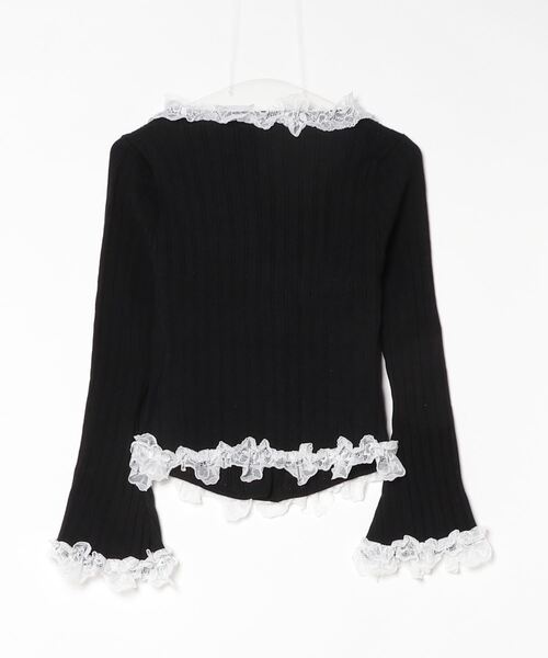 TITTY&CO.（ティティーアンドコー）の「フリルリブトップス（Tシャツ/カットソー・レディース・ブラック/アイボリー/ホワイト・FREE）」の16枚目の写真