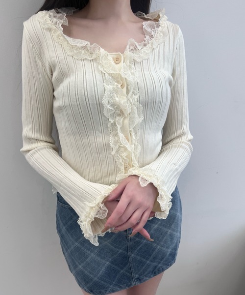 可愛いarchivio のトップス❣️ セール】フリルリブトップス（Tシャツ/カットソー）｜TITTY&CO