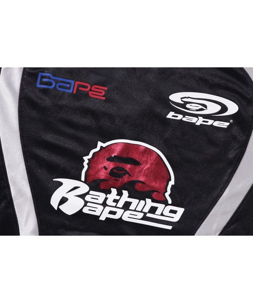 シャツ A BATHING APE FOOTBALL M FLAME PATTERN MULTILOGO RELAXED FIT FOOTBALL JERSEY（Tシャツ