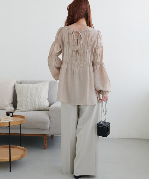 ブラウス シャツ 「WEB限定」後ろリボンブラウス レディース Discoat｜【WEB限定】後ろリボンブラウス | Rakuten Fashion