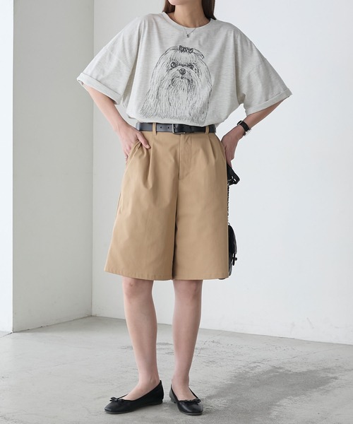 BONLECILL(ボンルシール)の「DOGプリントT(マルチーズ)(Tシャツ/カットソー・レディース・オートミール/ピンク/オフホワイト・FREE)」の16枚目の写真
