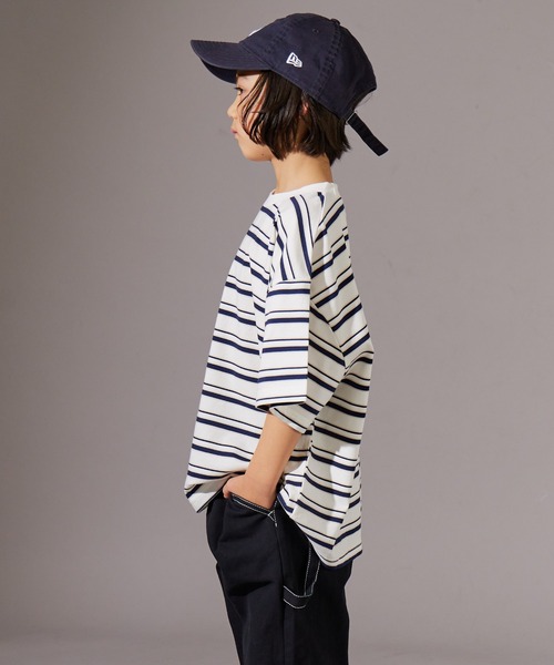 PAIRMANON STREET（ペアマノンストリート）の「【PAIRMANON STREET】マルチ ボーダー 半袖 Tシャツ（Tシャツ/カットソー・キッズ・ブルー系その他/グリーン系その他/パープル系その他/ホワイト系その他/レッド系その他/ブラウン系その他/ピンク系その他/ブラック系その他・110/90/150/160/120/140/100/130）」の9枚目の写真