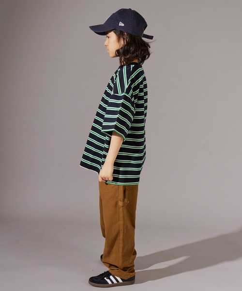 PAIRMANON STREET（ペアマノンストリート）の「【PAIRMANON STREET】マルチ ボーダー 半袖 Tシャツ（Tシャツ/カットソー・キッズ・ブルー系その他/グリーン系その他/パープル系その他/ホワイト系その他/レッド系その他/ブラウン系その他/ピンク系その他/ブラック系その他・110/90/150/160/120/140/100/130）」の18枚目の写真