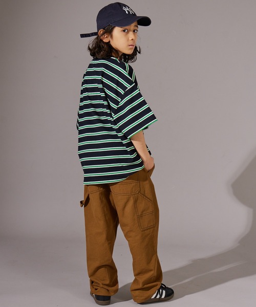 PAIRMANON STREET（ペアマノンストリート）の「【PAIRMANON STREET】マルチ ボーダー 半袖 Tシャツ（Tシャツ/カットソー・キッズ・ブルー系その他/グリーン系その他/パープル系その他/ホワイト系その他/レッド系その他/ブラウン系その他/ピンク系その他/ブラック系その他・110/90/150/160/120/140/100/130）」の20枚目の写真