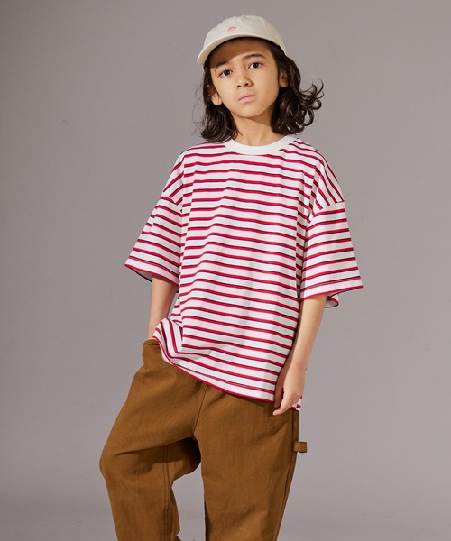 PAIRMANON STREET（ペアマノンストリート）の「【PAIRMANON STREET】マルチ ボーダー 半袖 Tシャツ（Tシャツ/カットソー・キッズ・ブルー系その他/グリーン系その他/パープル系その他/ホワイト系その他/レッド系その他/ブラウン系その他/ピンク系その他/ブラック系その他・110/90/150/160/120/140/100/130）」の22枚目の写真