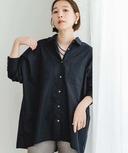 F by ROSSO(エフバイロッソ)の「リンネル8月号掲載『UR TECH』F by ROSSO イージーリネンオーバーシャツ(シャツ/ブラウス・レディース・ブラウン系その他/グレー/ピンク/ネイビー/ブルー系その他・FREE)」の4枚目の写真