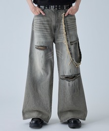 VELNUS | 【VELNUS】【12oz】 Vintage design damaged wide baggy denim pants/ヴィンテージデザインダメージ加工ワイドバギーデニムパンツ(デニムパンツ)