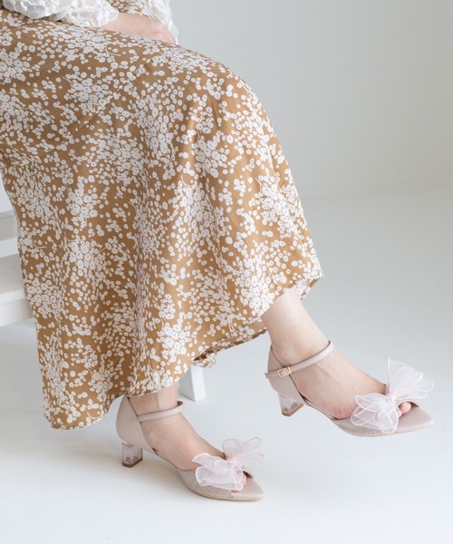 JELLY BEANS(ジェリービーンズ)の「シアーリボンポインテッドセパレートサンダル(204-52064)JELLY BEANS(ジェリービーンズ)(サンダル・レディース・ブルー/アイボリー/ピンク・M/L/S)」の1枚目の写真
