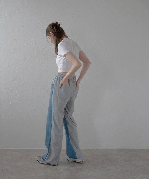 MINERTE】denim docking sweat pants / デニムドッキング