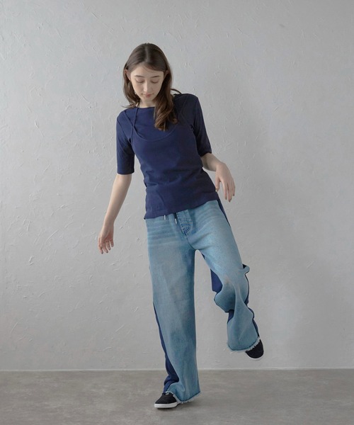MINERTE】denim docking sweat pants / デニムドッキング