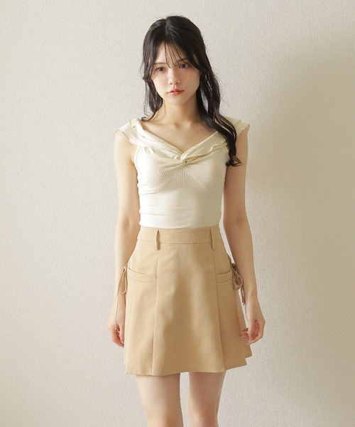 high waist box pleats mini skirt/ハイウエストボックスプリーツミニ