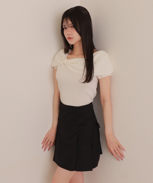 high waist box pleats mini skirt/ハイウエストボックスプリーツミニ