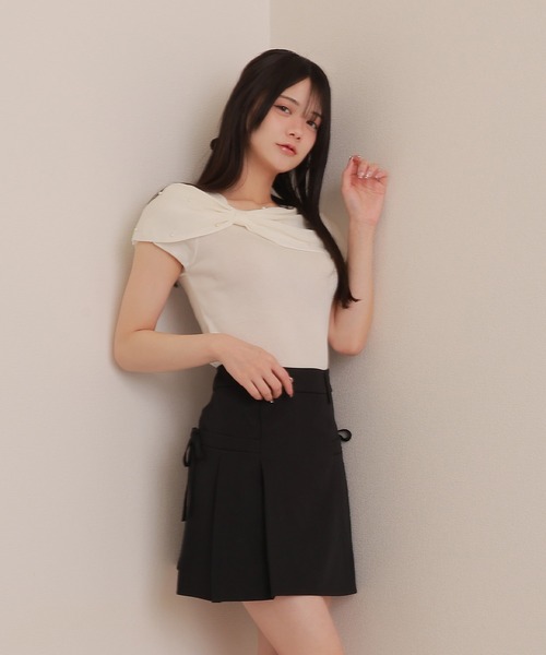 high waist box pleats mini skirt/ハイウエストボックスプリーツミニ