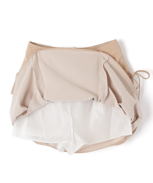 M DOLLY（エムドリー）の「high waist box pleats mini skirt/ハイウエストボックスプリーツミニスカート（スカート・レディース・ベージュ/ブラック・M/S）」の5枚目の写真