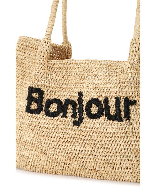 human woman（ヒューマンウーマン）の「◆Bonjourラフィアバッグ（かごバッグ・レディース・ホワイト系その他/ブラック・ﾌﾘ-）」の11枚目の写真