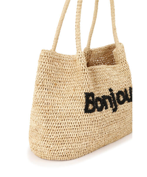 human woman（ヒューマンウーマン）の「◆Bonjourラフィアバッグ（かごバッグ・レディース・ホワイト系その他/ブラック・ﾌﾘ-）」の12枚目の写真