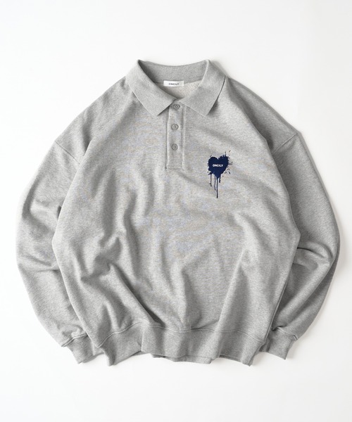 HEART LOGO VOLUME POLO SWEAT / ハートロゴボリュームポロ