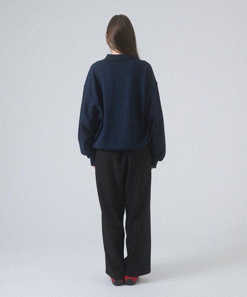 ONCILY（オンシェリー）の「HEART LOGO VOLUME POLO SWEAT / ハートロゴボリュームポロスウェット（スウェット・メンズ・アイボリー/ブラック/グレー/チャコールグレー/ネイビー・SMALL/MEDIUM/LARGE）」の14枚目の写真