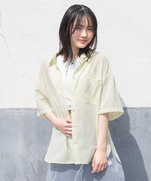 repipi armario（レピピ アルマリオ）の「【接触冷感】スパンボイルルーズシャツ（シャツ/ブラウス・キッズ・サックスブルー/ホワイト/イエロー・SMALL/MEDIUM/LARGE）」の13枚目の写真