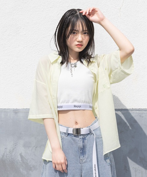 repipi armario（レピピ アルマリオ）の「【接触冷感】スパンボイルルーズシャツ（シャツ/ブラウス・キッズ・サックスブルー/ホワイト/イエロー・SMALL/MEDIUM/LARGE）」の14枚目の写真