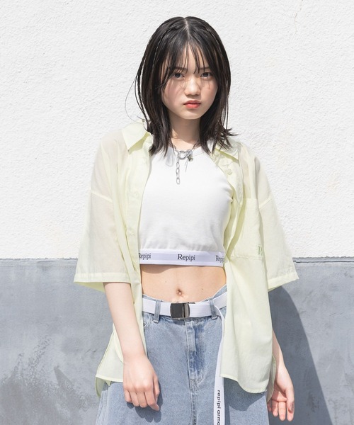 repipi armario（レピピ アルマリオ）の「【接触冷感】スパンボイルルーズシャツ（シャツ/ブラウス・キッズ・サックスブルー/ホワイト/イエロー・SMALL/MEDIUM/LARGE）」の16枚目の写真