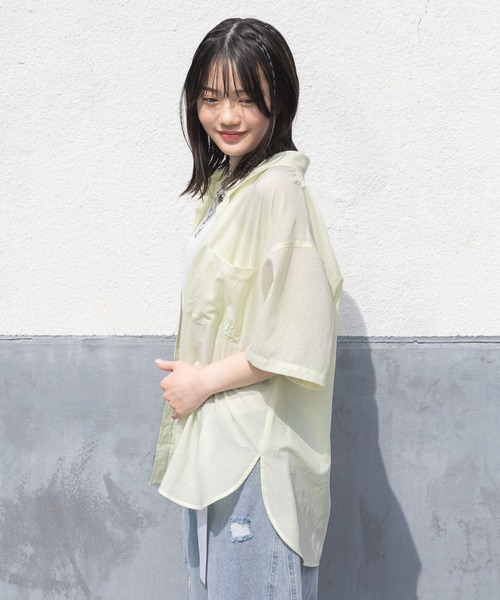 repipi armario（レピピ アルマリオ）の「【接触冷感】スパンボイルルーズシャツ（シャツ/ブラウス・キッズ・サックスブルー/ホワイト/イエロー・SMALL/MEDIUM/LARGE）」の18枚目の写真