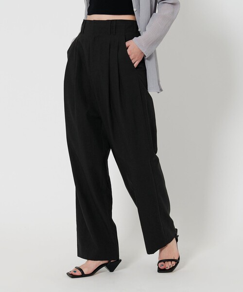 BEAUTY&YOUTH UNITED ARROWS（ビューティーアンドユースユナイテッドアローズ）の「セルロースブレンド バックゴム ワイドパンツ（その他パンツ・レディース・ナチュラル/ダークグレー/ブラック/クリーム・XS/L/M/S）」の9枚目の写真