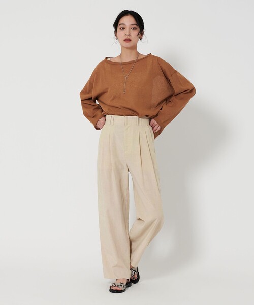 BEAUTY&YOUTH UNITED ARROWS（ビューティーアンドユースユナイテッドアローズ）の「セルロースブレンド バックゴム ワイドパンツ（その他パンツ・レディース・ナチュラル/ダークグレー/ブラック/クリーム・XS/L/M/S）」の13枚目の写真